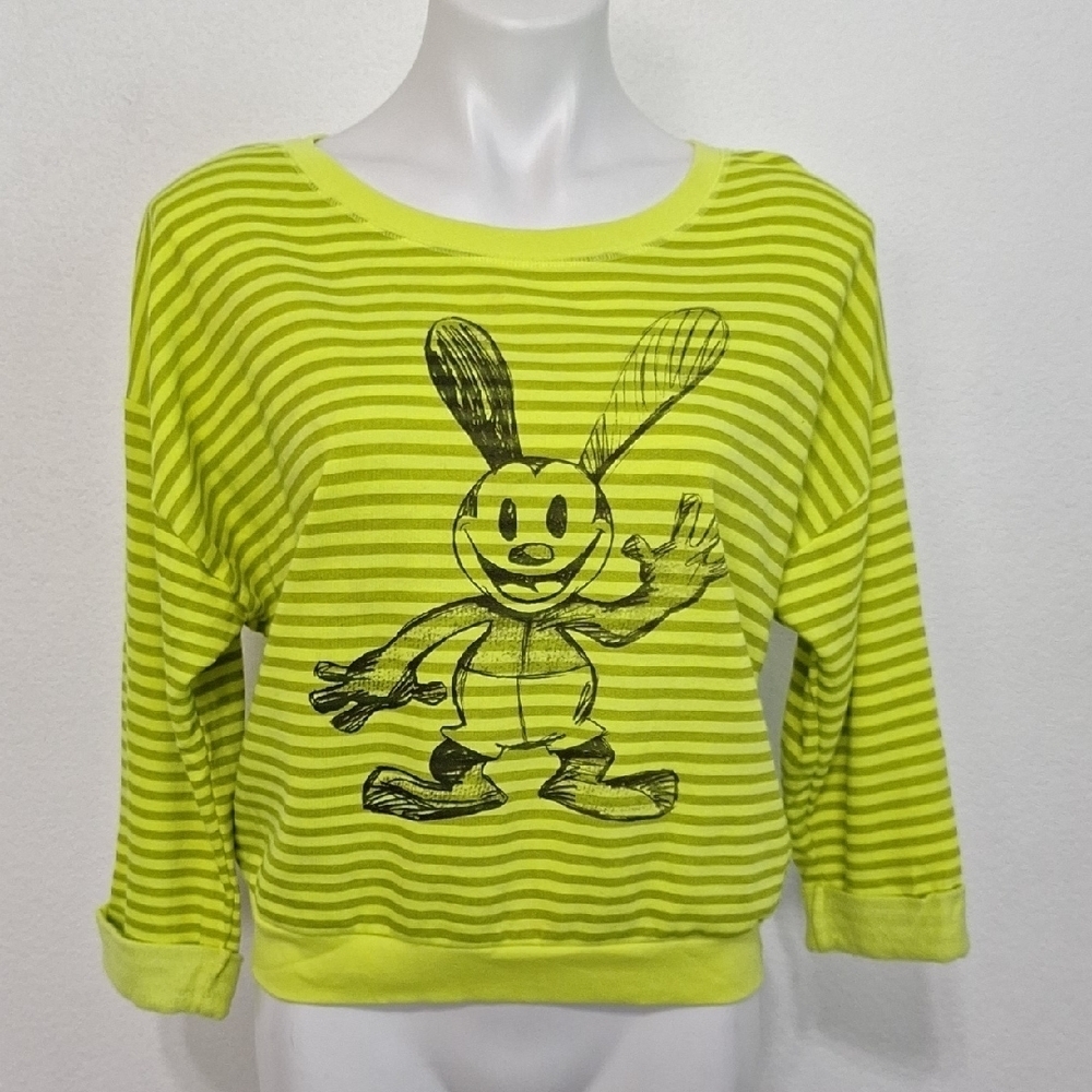 Disney Artist Collection for Target Neon Striped Bunny Crop Sweatshirt Size M